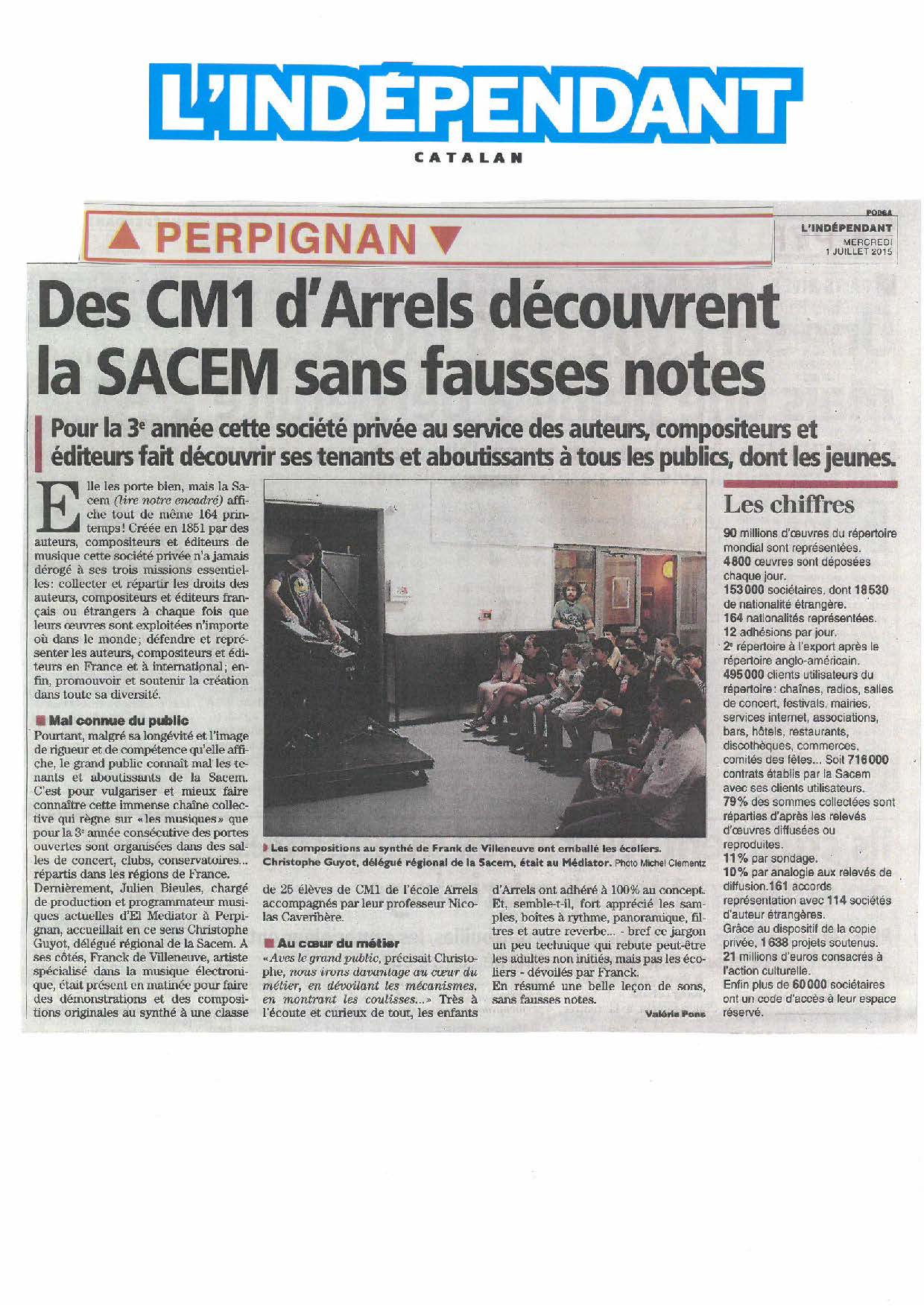 Article L'Indépendant Juillet 2015